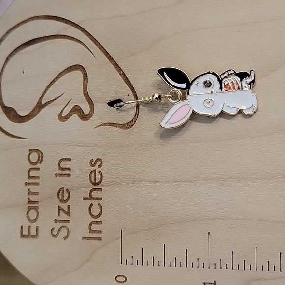 Goth Bunny Drop Earrings - Picture 4 of 6